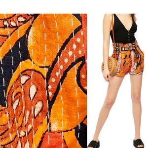 Free People dusty trails belted paper bag shorts
